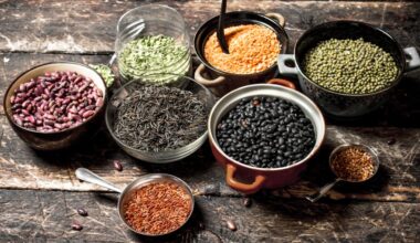 Namirnice sa vitaminom B, pasulji i semenke u činijama